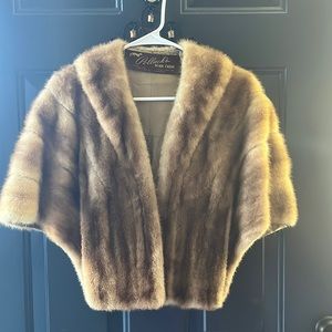 Vintage 50’s Mink Fur Wrap - Light Brown Size M-XL